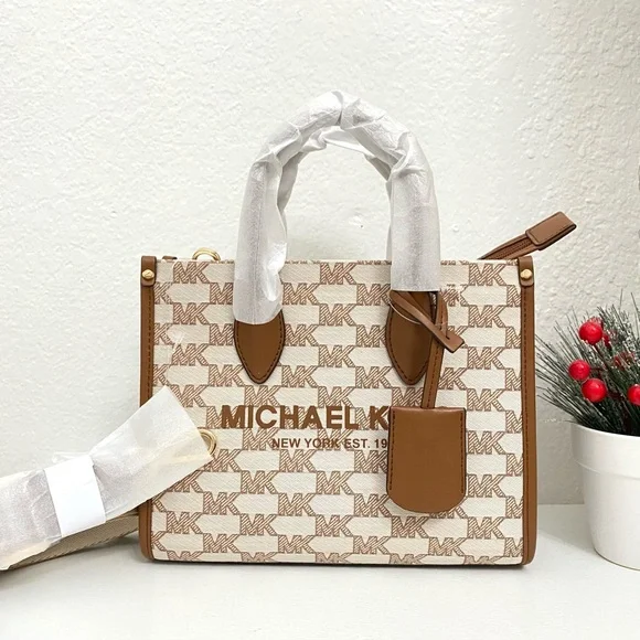 Michael Kors Mirella Small Logo Jacquard Crossbody Bag - Picture 1 of 10